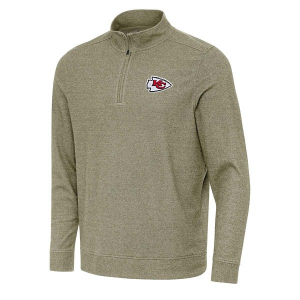 Kansas City Chiefs Antigua Subtle 1/4 Zip Small Burnt Olive/Heather