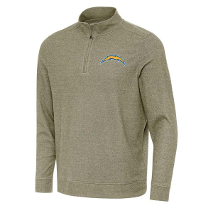 Los Angeles Chargers Antigua Subtle 1/4 Zip Small Burnt Olive/Heather
