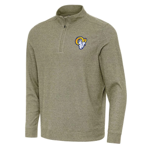 Los Angeles Rams Antigua Subtle 1/4 Zip Small Burnt Olive/Heather