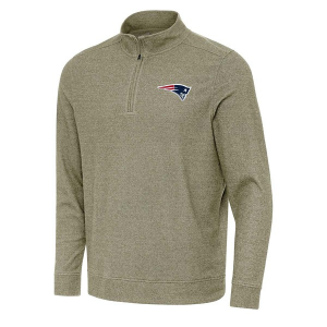 New England Patriots Antigua Subtle 1/4 Zip 2XLarge Burnt Olive/Heather