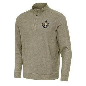 New Orleans Saints Antigua Subtle 1/4 Zip 2XLarge Burnt Olive/Heather