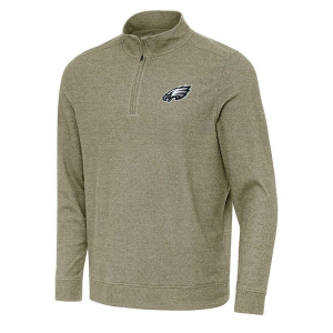 Philadelphia Eagles Antigua Subtle 1/4 Zip 2XLarge Burnt Olive/Heather
