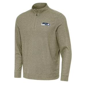 Seattle Seahawks Antigua Subtle 1/4 Zip 2XLarge Burnt Olive/Heather