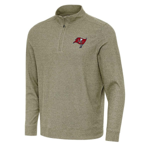 Tampa Bay Buccaneers Antigua Subtle 1/4 Zip Medium Burnt Olive/Heather
