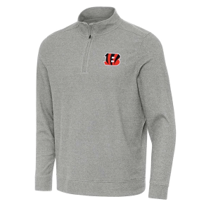 Cincinnati Bengals Antigua Subtle 1/4 Zip XLarge Grey Heather