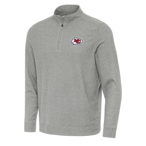 Kansas City Chiefs Antigua Subtle 1/4 Zip XLarge Grey Heather