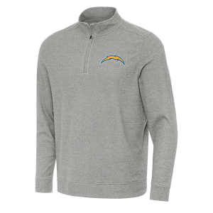 Los Angeles Chargers Antigua Subtle 1/4 Zip Large Grey Heather