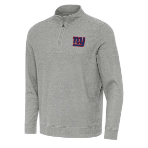 New York Giants Antigua Subtle 1/4 Zip Medium Grey Heather