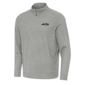 New York Jets Antigua Subtle 1/4 Zip XLarge Grey Heather