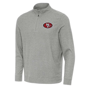 San Francisco 49ers Antigua Subtle 1/4 Zip 2XLarge Grey Heather