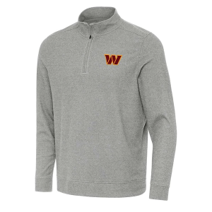 Washington Commanders Antigua Subtle 1/4 Zip Medium Grey Heather