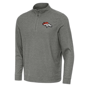 Denver Broncos Antigua Subtle 1/4 Zip Medium Black Heather