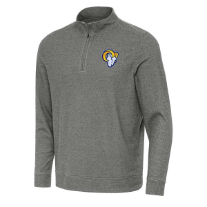 Los Angeles Rams Antigua Subtle 1/4 Zip Medium Black Heather