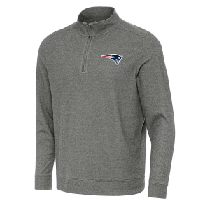 New England Patriots Antigua Subtle 1/4 Zip Small Black Heather