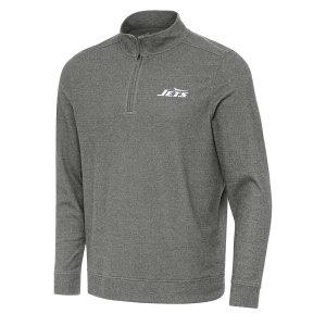 New York Jets Antigua Subtle 1/4 Zip Small Black Heather