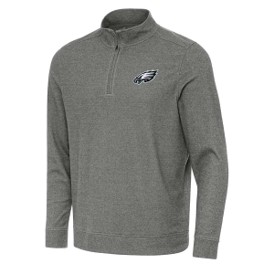 Philadelphia Eagles Antigua Subtle 1/4 Zip Large Black Heather