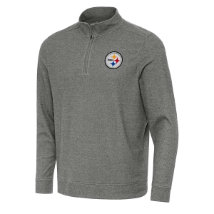 Pittsburgh Steelers Antigua Subtle 1/4 Zip Small Black Heather