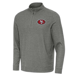 San Francisco 49ers Antigua Subtle 1/4 Zip Medium Black Heather