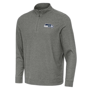 Seattle Seahawks Antigua Subtle 1/4 Zip Large Black Heather