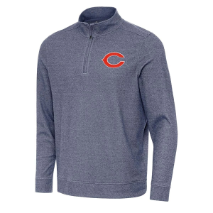 Chicago Bears Antigua Subtle 1/4 Zip Large Navy Heather