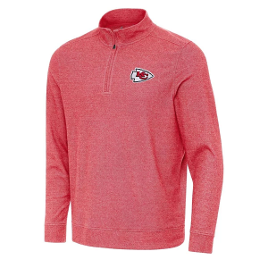 Kansas City Chiefs Antigua Subtle 1/4 Zip Large Dark Red Heather