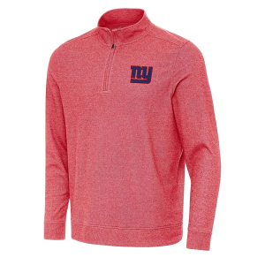New York Giants Antigua Subtle 1/4 Zip Large Dark Red Heather