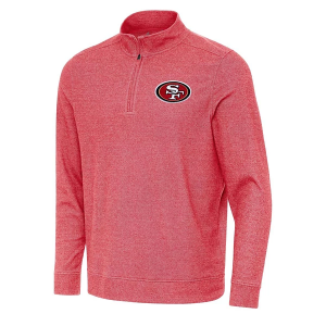 San Francisco 49ers Antigua Subtle 1/4 Zip XLarge Dark Red Heather