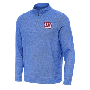 New York Giants Antigua Subtle 1/4 Zip Large Dark Royal Heather