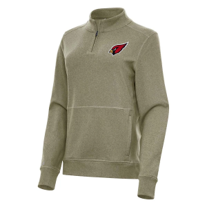 Women's Arizona Cardinals Antigua Crush 1/4 Zip Small Burnt Olive/Heather