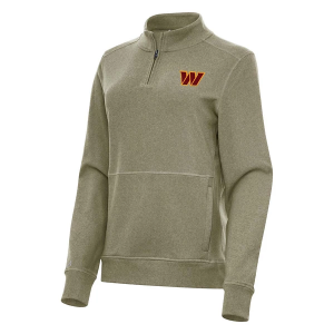 Women's Washington Commanders Antigua Crush 1/4 Zip XSmall Burnt Olive/Heather