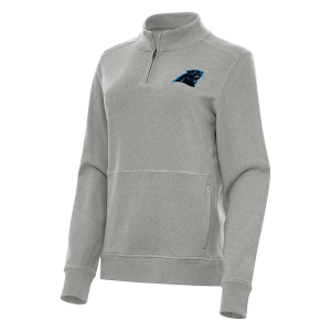Women's Carolina Panthers Antigua Crush 1/4 Zip XSmall Grey Heather