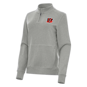 Women's Cincinnati Bengals Antigua Crush 1/4 Zip XSmall Grey Heather