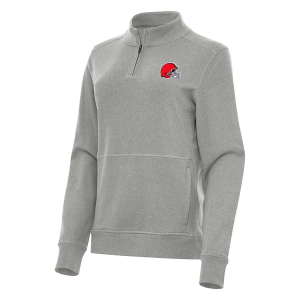 Women's Cleveland Browns Antigua Crush 1/4 Zip XSmall Grey Heather