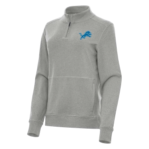 Women's Detroit Lions Antigua Crush 1/4 Zip XSmall Grey Heather