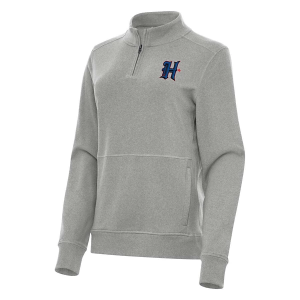 Women's Houston Texans Antigua Crush H Town 1/4 Zip XSmall Grey Heather