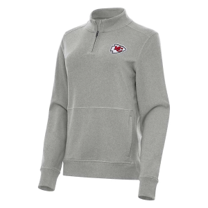 Women's Kansas City Chiefs Antigua Crush 1/4 Zip XSmall Grey Heather