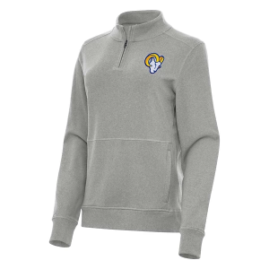 Women's Los Angeles Rams Antigua Crush 1/4 Zip XSmall Grey Heather