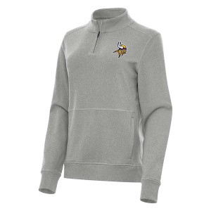 Women's Minnesota Vikings Antigua Crush 1/4 Zip XSmall Grey Heather
