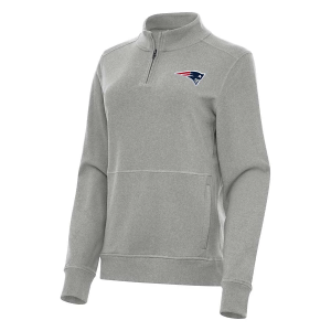 Women's New England Patriots Antigua Crush 1/4 Zip XSmall Grey Heather