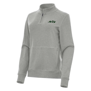 Women's New York Jets Antigua Crush 1/4 Zip XSmall Grey Heather