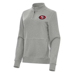 Women's San Francisco 49ers Antigua Crush 1/4 Zip XSmall Grey Heather