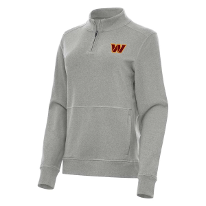 Women's Washington Commanders Antigua Crush 1/4 Zip XSmall Grey Heather