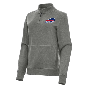 Women's Buffalo Bills Antigua Crush 1/4 Zip Medium Black Heather
