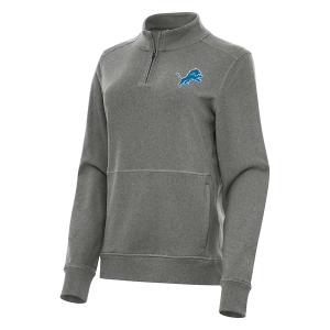 Women's Detroit Lions Antigua Crush 1/4 Zip Large Black Heather