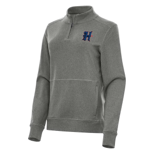 Women's Houston Texans Antigua Crush H Town 1/4 Zip Large Black Heather