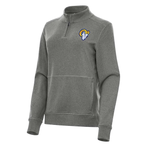 Women's Los Angeles Rams Antigua Crush 1/4 Zip Large Black Heather