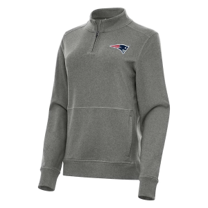 Women's New England Patriots Antigua Crush 1/4 Zip XLarge Black Heather