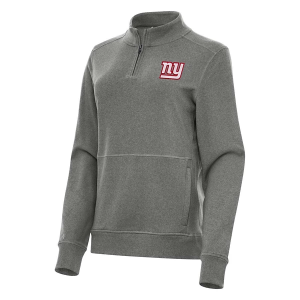 Women's New York Giants Antigua Crush 1/4 Zip Medium Black Heather