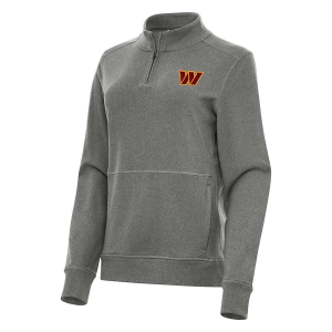 Women's Washington Commanders Antigua Crush 1/4 Zip Medium Black Heather