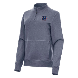 Women's Houston Texans Antigua Crush H Town 1/4 Zip Large Navy Heather